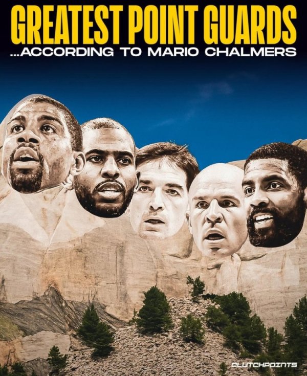 Những người bảo vệ năm điểm hàng đầu của Chalmos: Magic, Paul, Stockton, Kidd, Irving